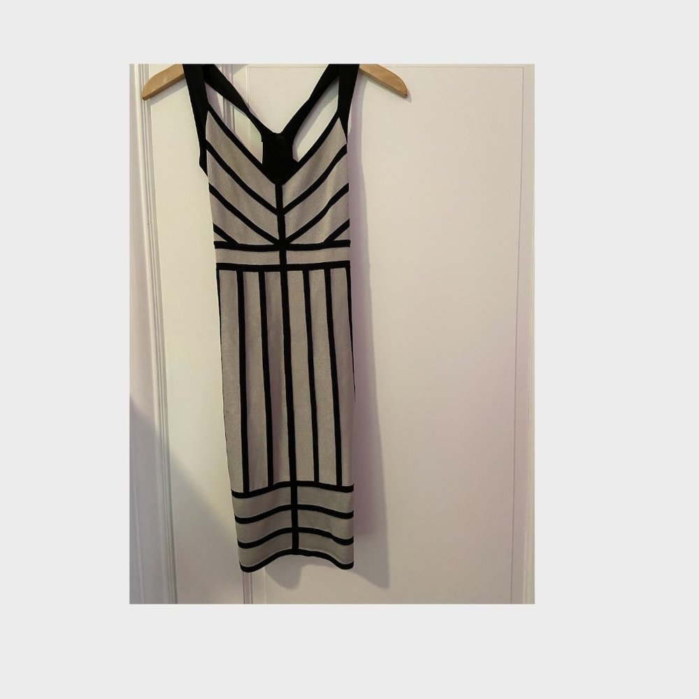 French Connection Silver&Black Bandage Dress